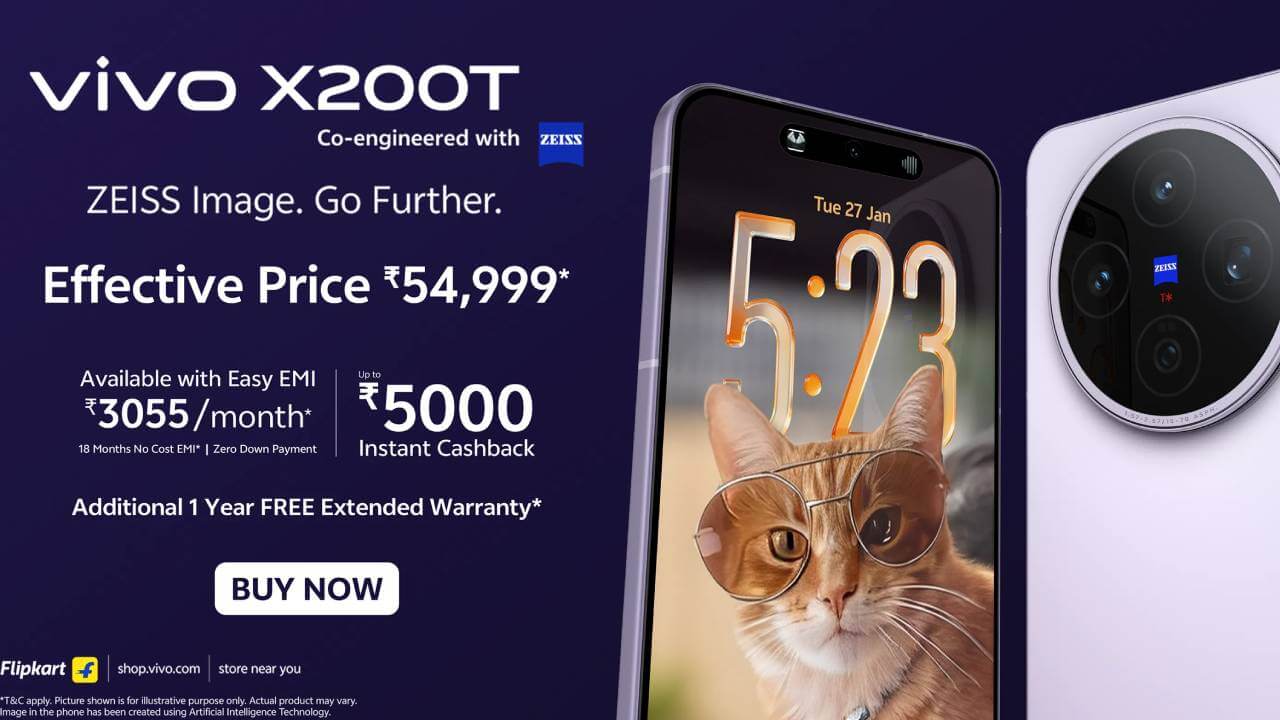 Vivo X200T की इंडिया में बिक्री शुरू, 6200mAh बैटरी वाले फोन पर 5,000 रुपये तक की छूट