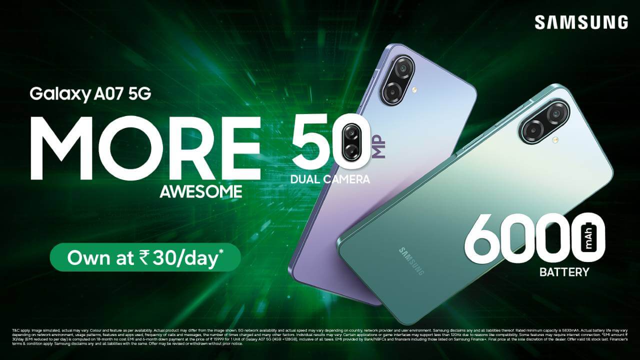 Samsung Galaxy A07 5G लॉन्च: 6000mAh की बड़ी बैटरी और 50MP कैमरा के साथ Gen-Z के लिए ‘Awesome’ अनुभव