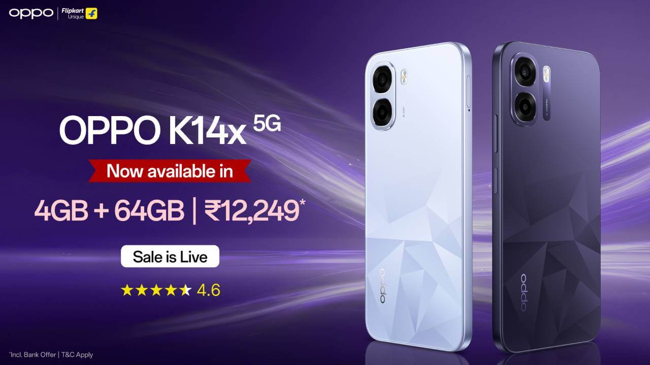 OPPO K14x 5G अब और सस्ता: 12999 रुपये में 6500mAh बैटरी वाला नया स्टोरेज वेरिएंट