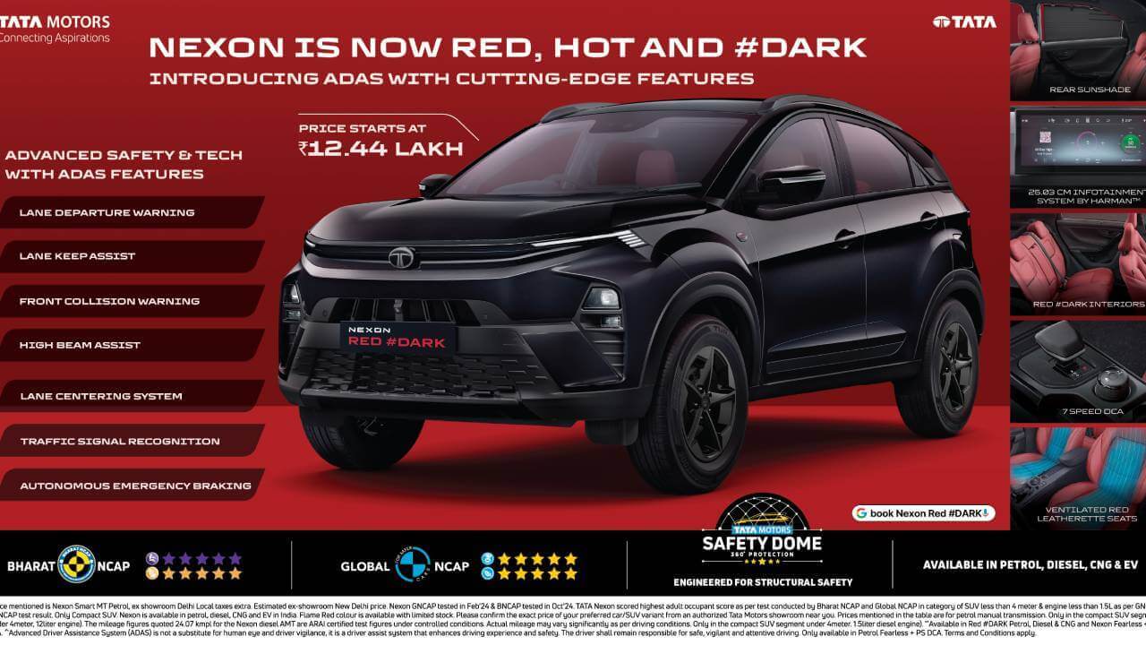 Tata Nexon: सितंबर में बनी इंडिया की नंबर 1 बिकने वाली कार, ADAS सेफ्टी और Red #DARK एडिशन लॉन्च