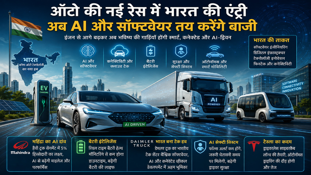 ऑटो की नई रेस में INDIA ने मारी एंट्री, अब इंजन नहीं, AI और सॉफ्टवेयर तय करेंगे बाज़ी