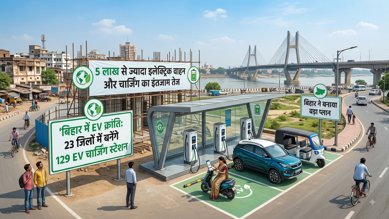 बिहार की धरती पर EV क्रांति की दस्तक , 23 जिलों में बनेंगे 129 EV चार्जिंग स्टेशन