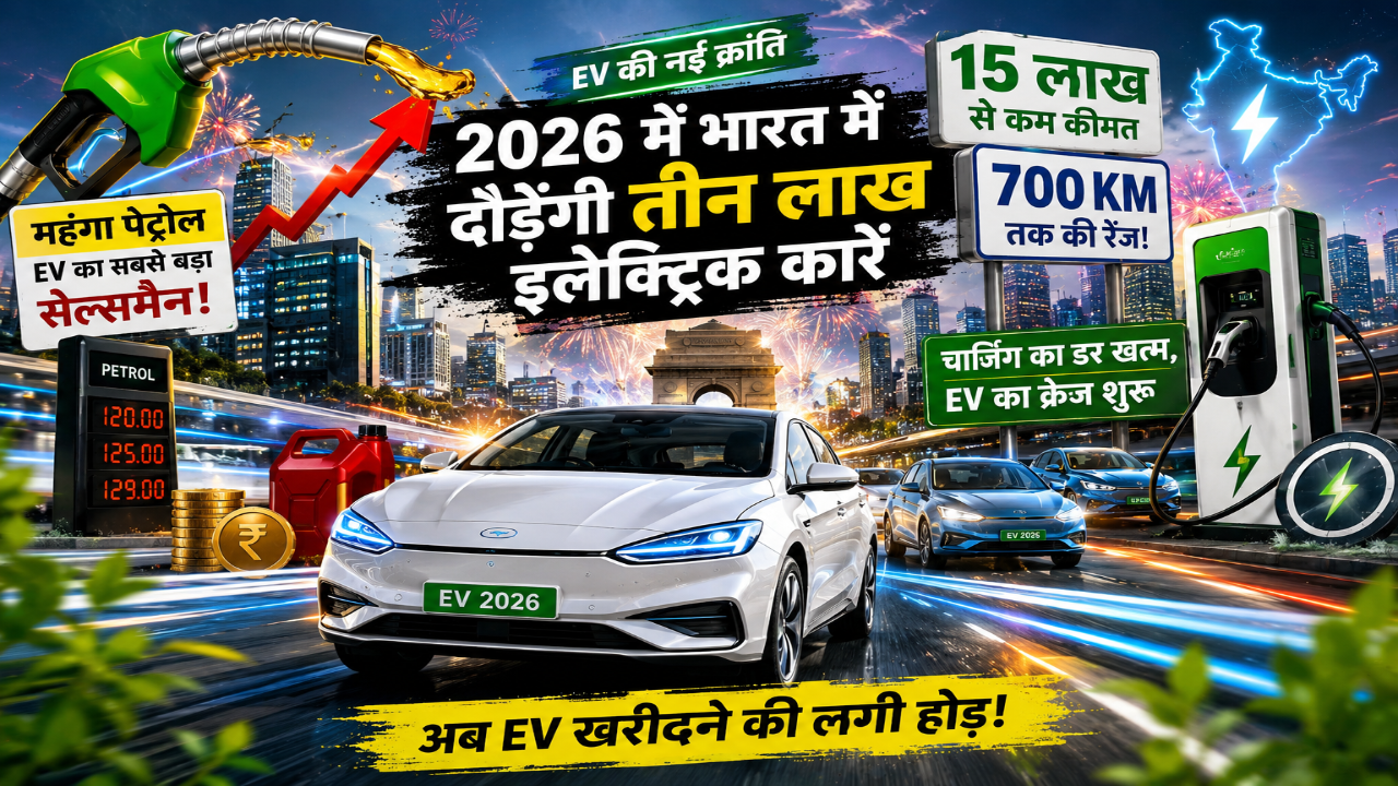 महंगा पेट्रोल EV का सबसे बड़ा सेल्समैन! 2026 में भारत में दौड़ेंगी तीन लाख इलेक्ट्रिक कारें