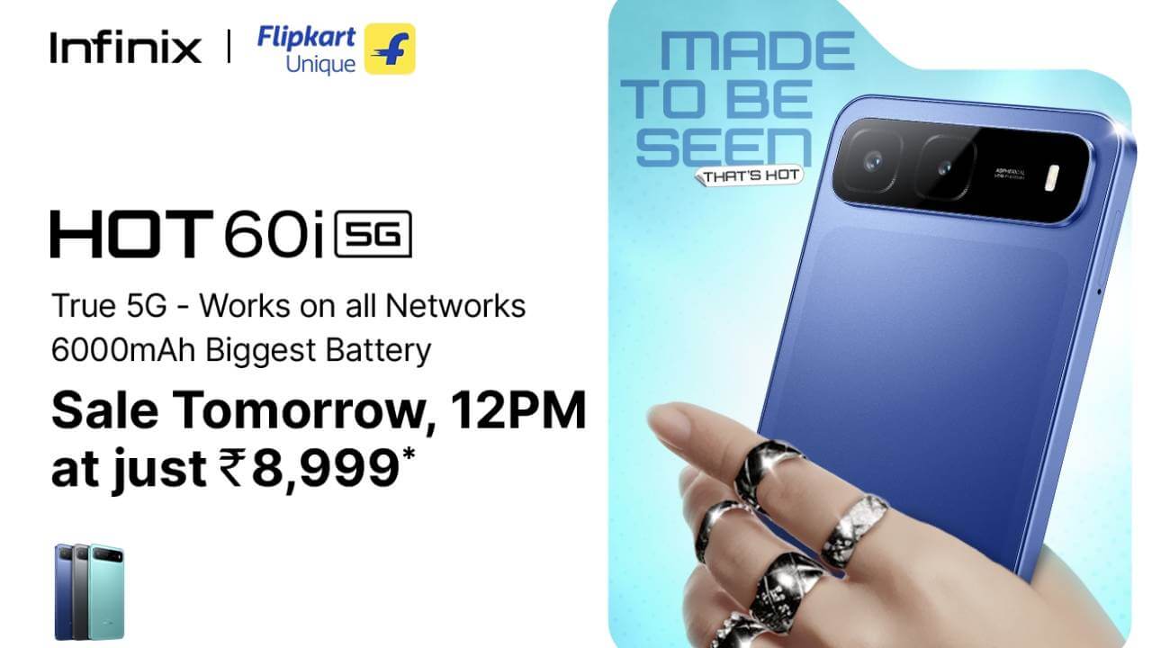 Infinix HOT 60i 5G की बिक्री 21 अगस्त से: ₹8,999 में मिल रहा है 5G, 6000mAh बैटरी और AI का कॉम्बो