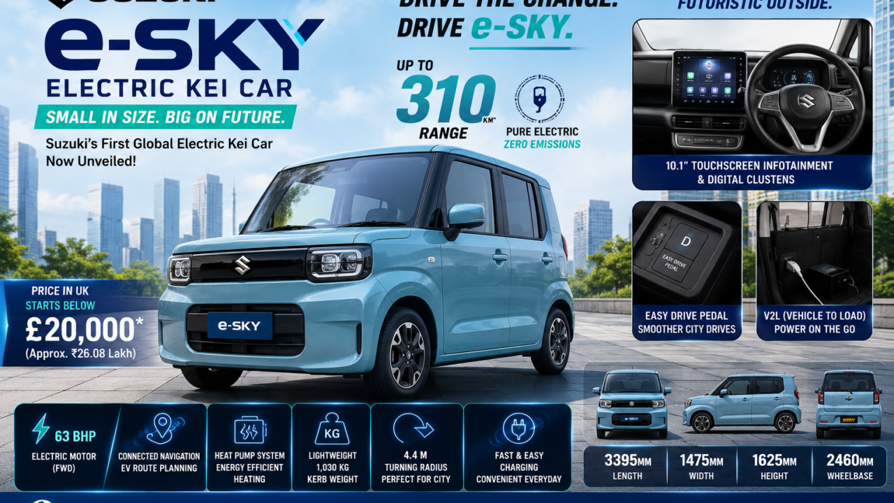 WagonR जैसी दिखेगी, मगर Suzuki e-Sky बिजली से दौड़ेगी!