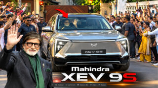 मुंबई की सड़कों पर Mahindra XEV 9S में अमिताभ बच्चन, पब्लिक दीवानी