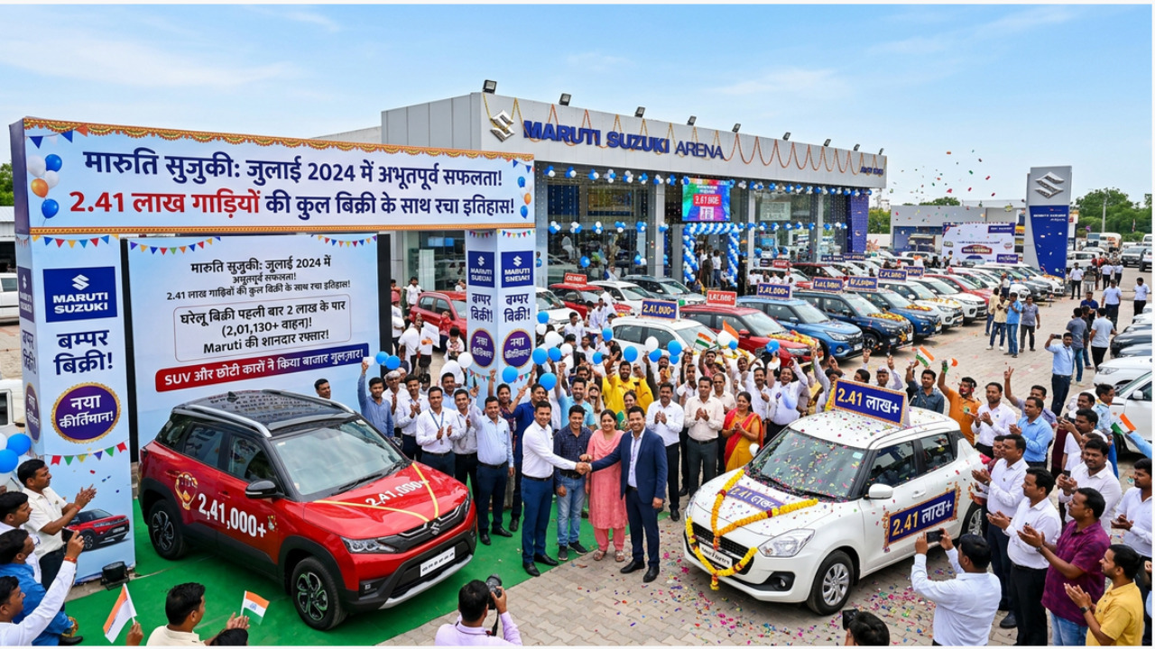 Maruti की रफ्तार ने दिखाया कमाल, जुलाई में 2.41 लाख गाड़ियों की बिक्री बेमिसाल