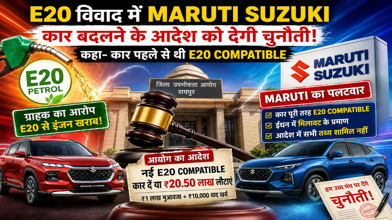 E20 विवाद में Maruti का पलटवार, 20.50 लाख की कार बदलने के आदेश को चुनौती