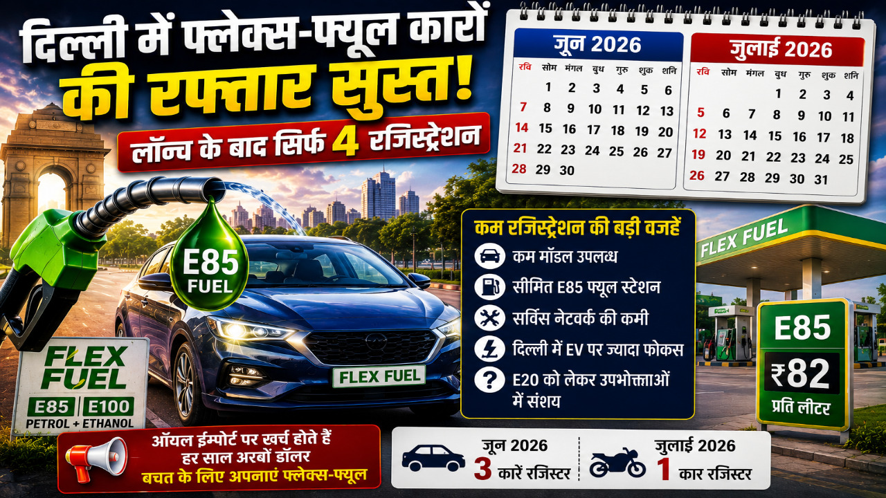 दिल्ली में फ्लेक्स-फ्यूल कारों का फ्लॉप शो! महीनेभर में सिर्फ चार रजिस्ट्रेशन
