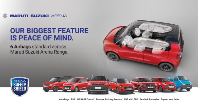 Maruti Suzuki sells hatchbacks, sedans, MUVs and SUVs in India through its ARENA and NEXA channels