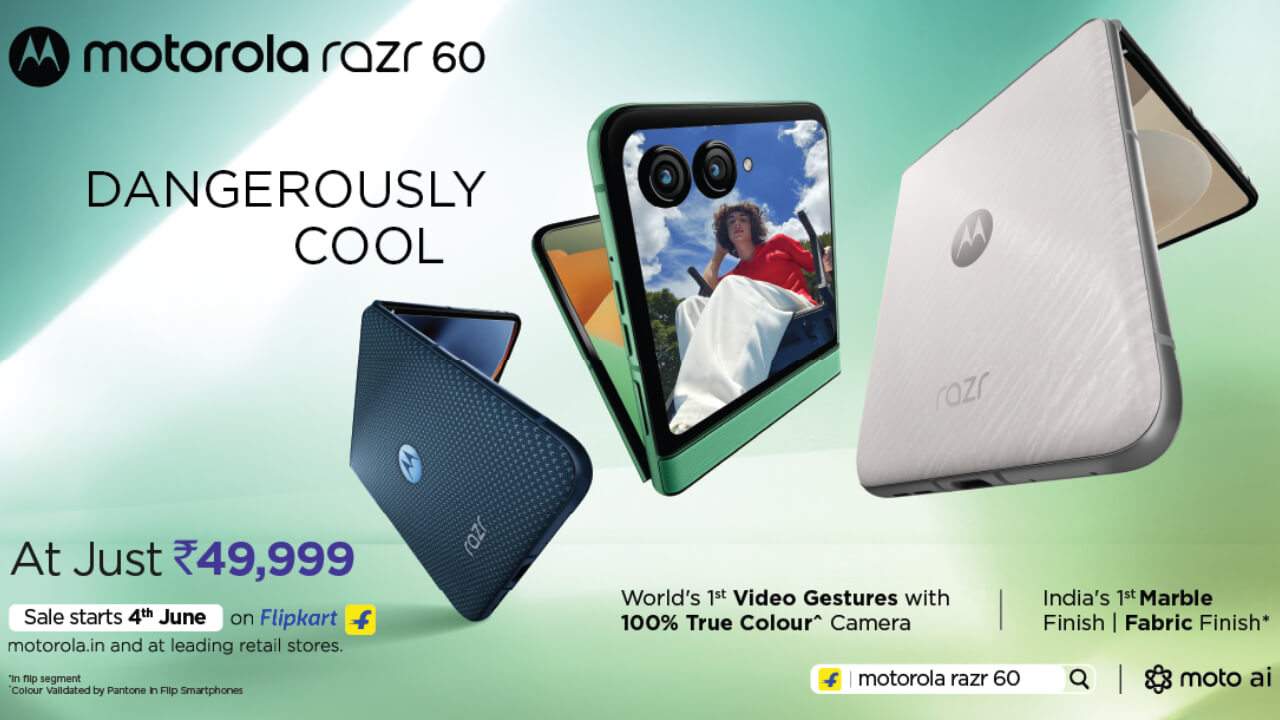 Motorola razr 60 लॉन्च, हाथ के इशारे से कैमरा कंट्रोल करने वाला पहला स्मार्टफोन