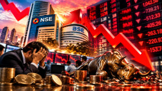 शेयर बाजार में सुनामी! Sensex 1,000 अंक टूटा, 9 लाख करोड़ रुपये स्वाहा
