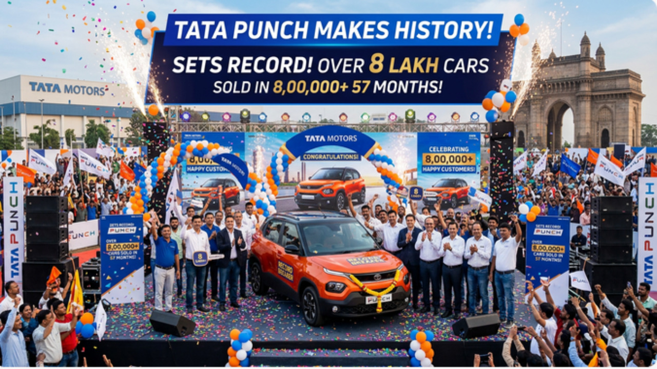 Tata Punch ने रचा इतिहास, 57 महीनों में 8 लाख+ कारों की बिक्री से बनाया रिकॉर्ड